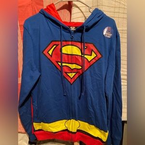 Superman Sweat Shirt Hoodie Hooded with Cape New With Tags Adult Medium